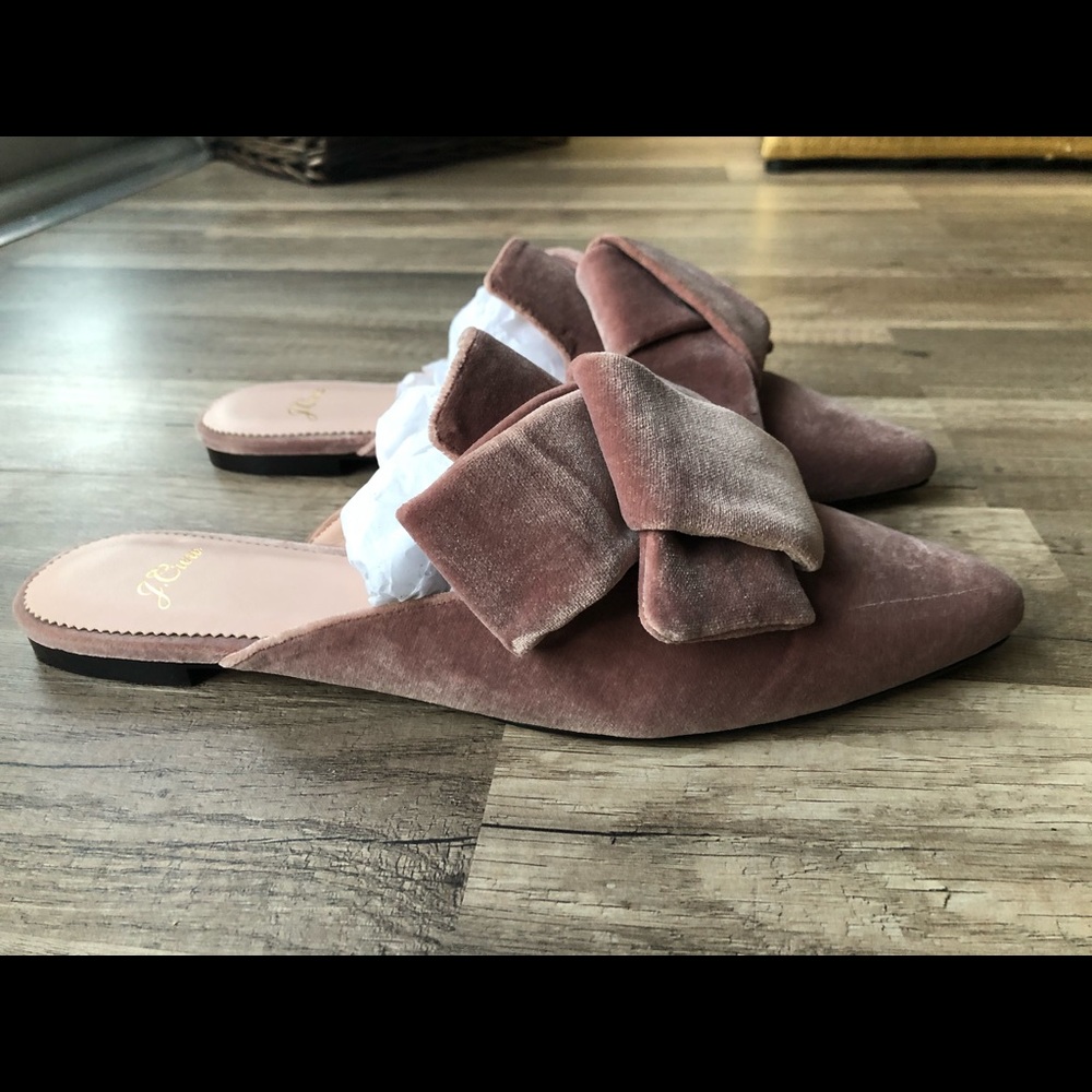 J. Crew Marina Velvet Slides